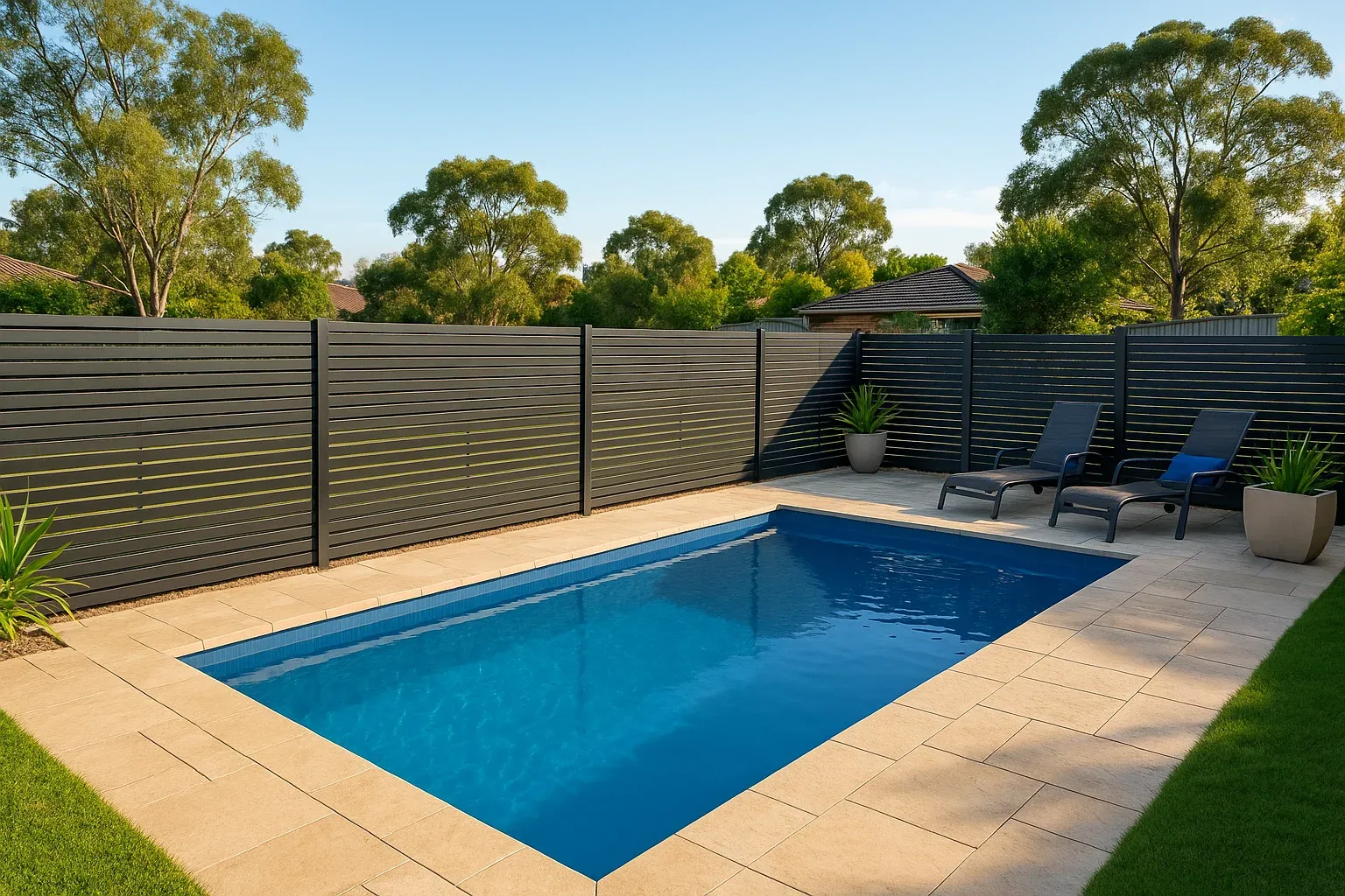 Aluminium slat pool fencing in Perth
