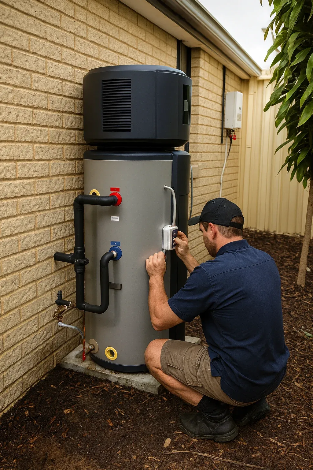 Heat pump hot water system at a Cairns home