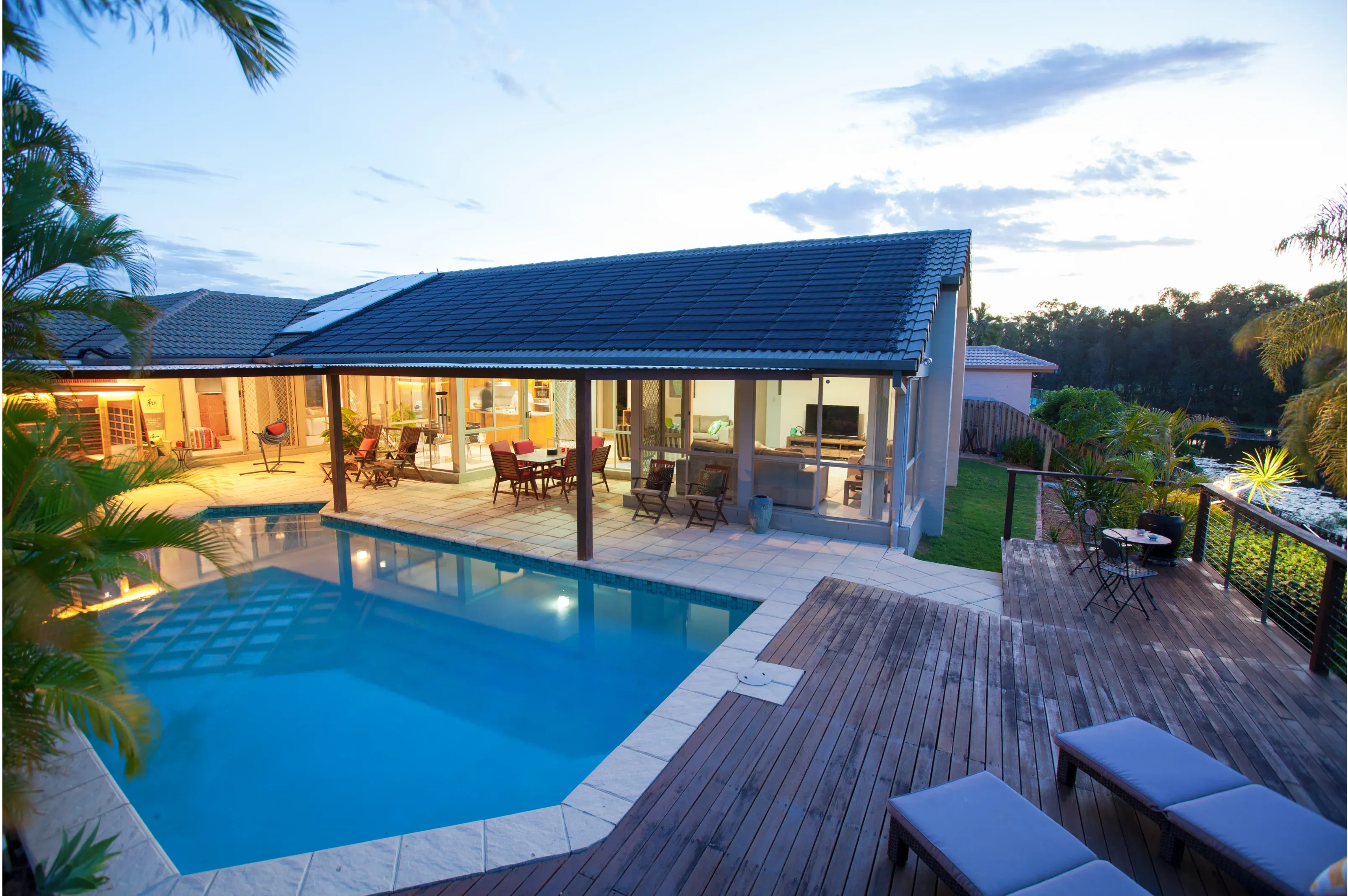 Large inground backyard pool design in Trinity Beach, Cairns