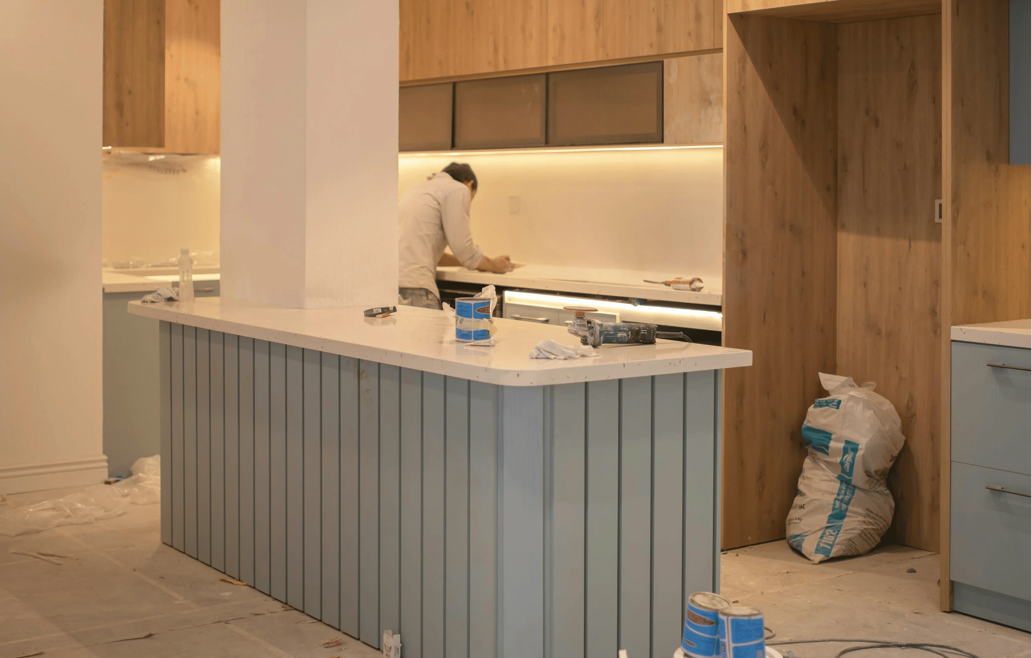 Modern kitchen renovation in progress - professional installation in Australia