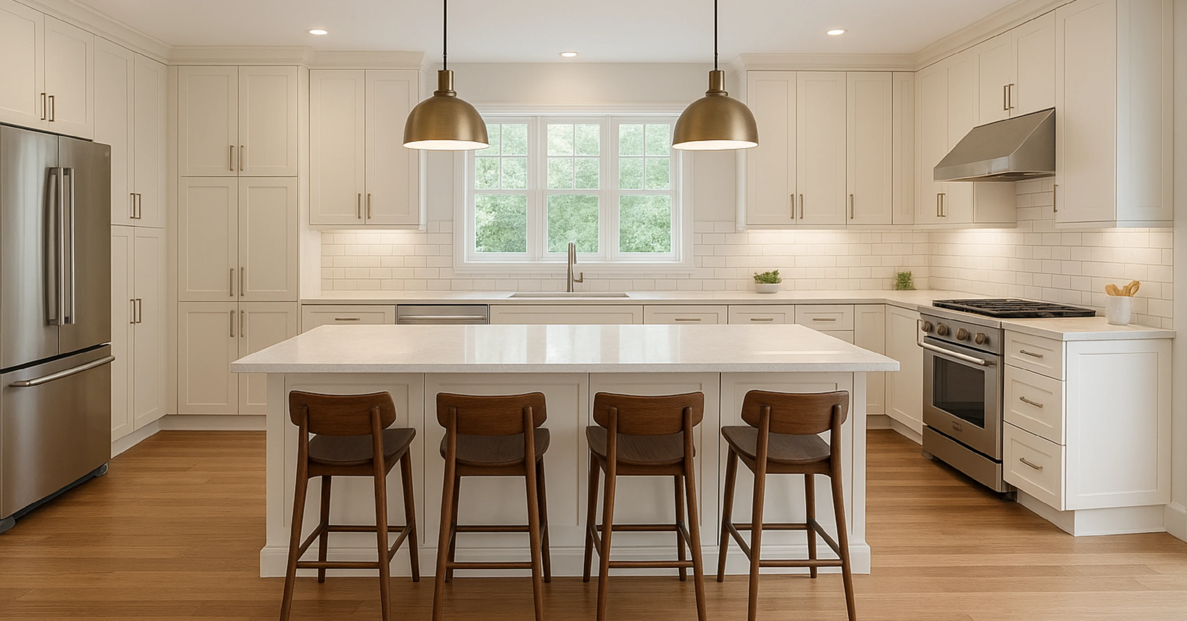 Modern kitchen renovation in Perth with stone benchtops and custom cabinetry